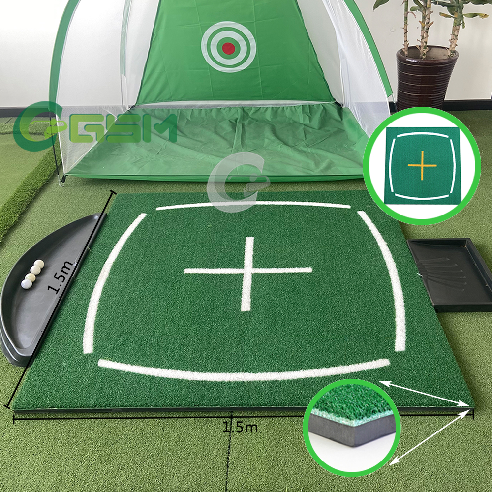 Golf Teaching Mat White Cross Driving Range Mat 1515BWJ+